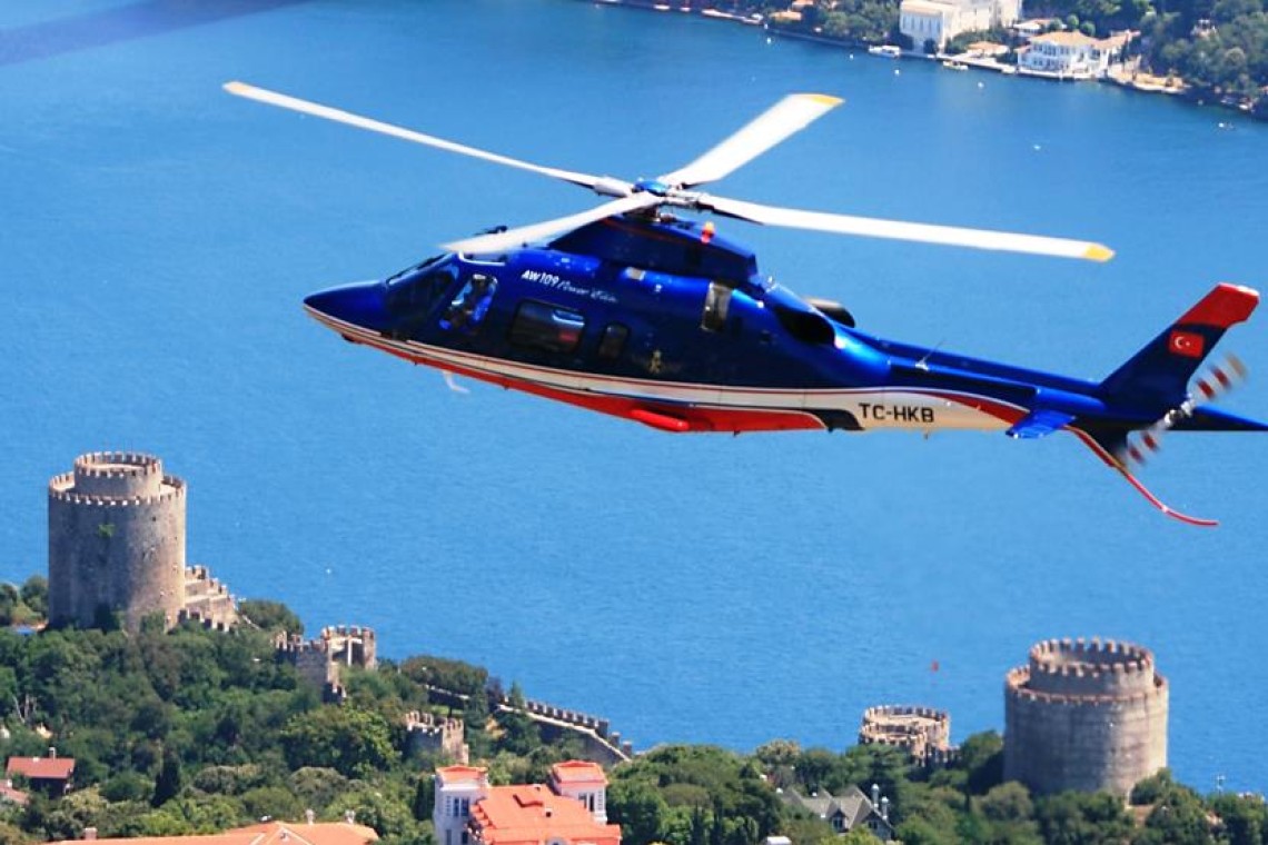 Helicopter tour Istanbul at sunset